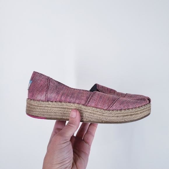 Toms Platform Alpargatas Espadrilles - Pink, Size 6.5* - Picture 2 of 6